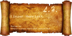 Linzer Henriett névjegykártya